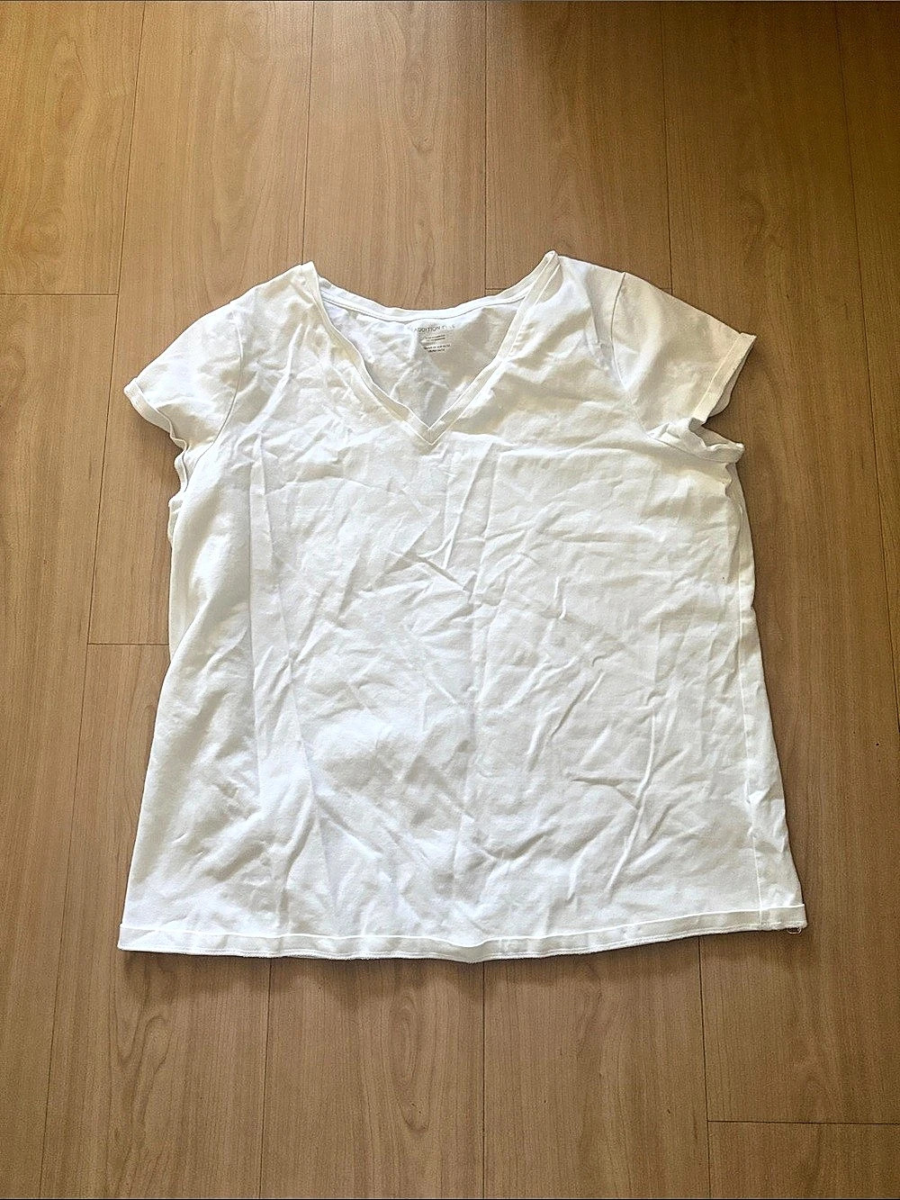 Addition Elle Modern-Fit Short-Sleeve V-Neck Blouse White 2X